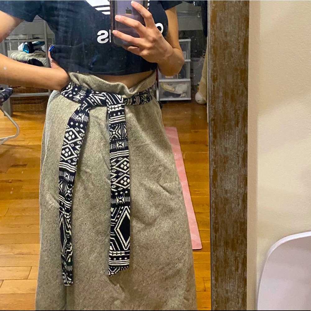 CASHMERE/LINEN/SILK Floor Length Skirt